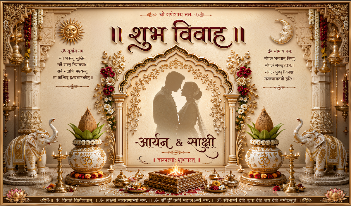 Luxury Hindu Wedding Antarpat Designs with Golden Embellishments
