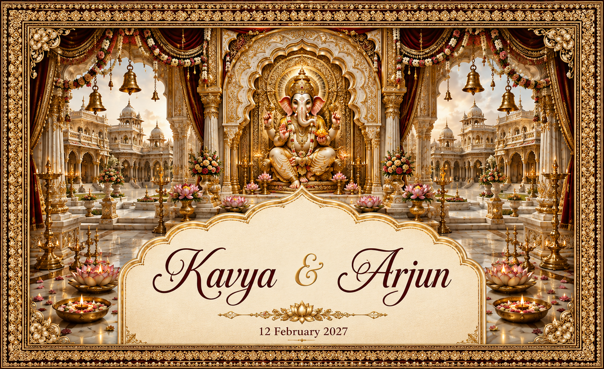 Royal Ganesh Heritage Palace Courtyard Ganesha customised wedding Antarpat AP-001-6