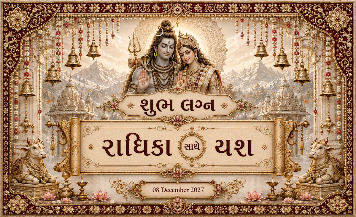 AP-002-13 Royal Maroon Shiv Parvati Wedding Scroll Personalized Antarpat