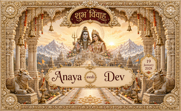 AP-002-14 Shiv Parvati Sunrise Temple Avenue Personalized Antarpat
