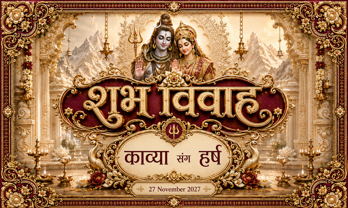 AP-002-2 Royal Maroon Shiv Parvati Wedding Emblem Personalized Antarpat