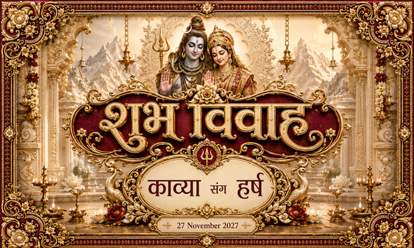 AP-002-2 Royal Maroon Shiv Parvati Wedding Emblem Personalized Antarpat