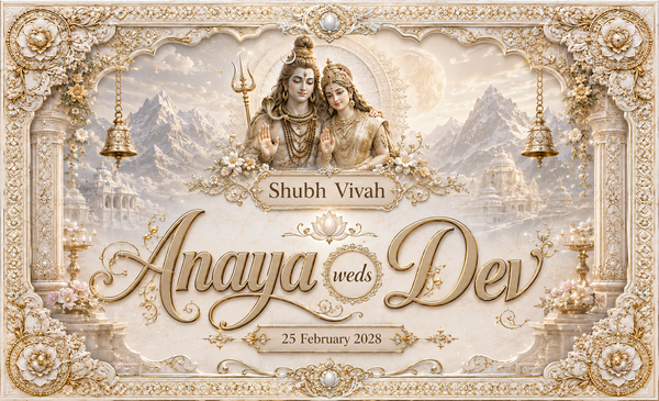 AP-002-5 Ivory Shiv Parvati Moonlit Kailash Personalized Antarpat