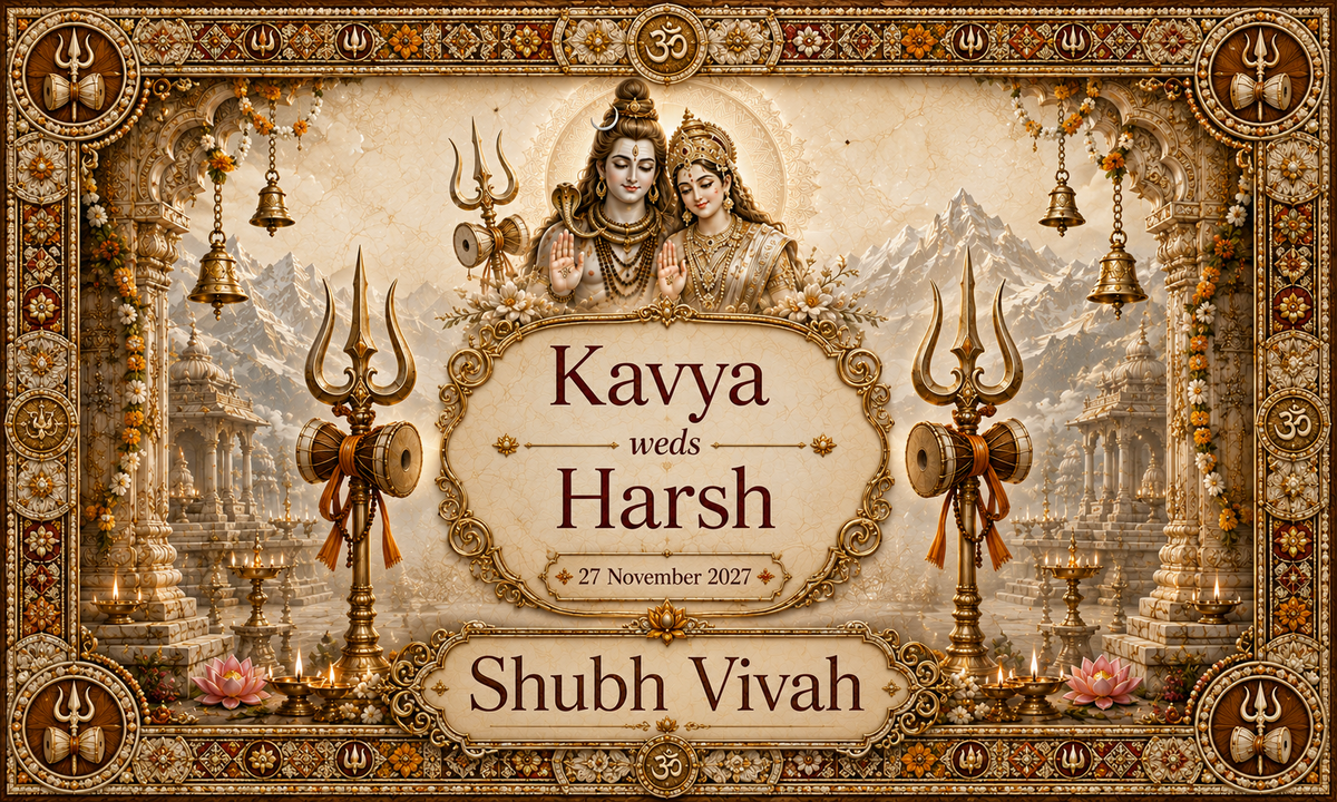 AP-002-7 Shiv Parvati Trishul Damru Kailash Mandap Personalized Antarpat