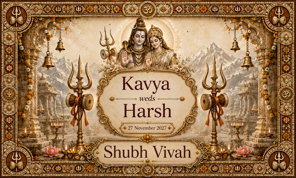 AP-002-7 Shiv Parvati Trishul Damru Kailash Mandap Personalized Antarpat