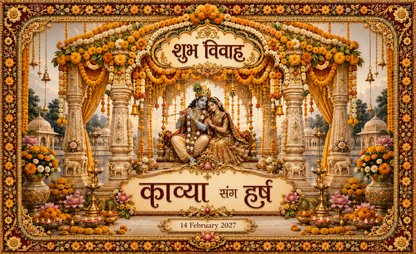 AP-003-16 Radha Krishna Marigold Wedding Pavilion Personalized Antarpat