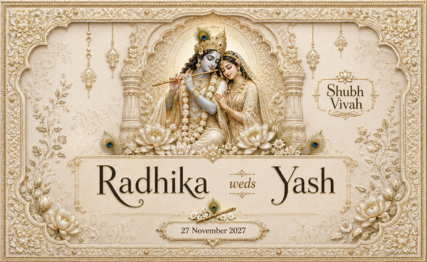 AP-003-17 Radha Krishna Ivory Lotus Relief Personalized Antarpat