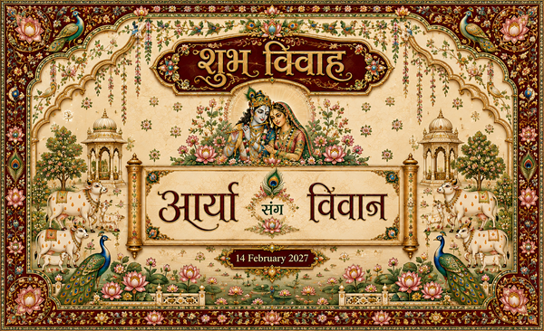 AP-003-6 Radha Krishna Peacock Vrindavan Garden Personalized Antarpat