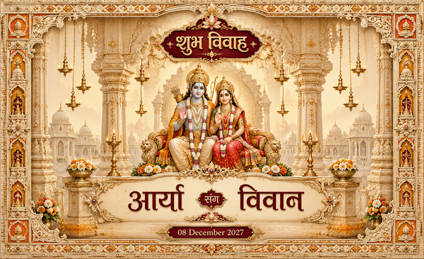AP-004-3 | Ram Sita Royal Ivory Throne Personalized Antarpat