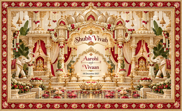 AP-005-10 Red Gold Royal Mandap personalized wedding Antarpat