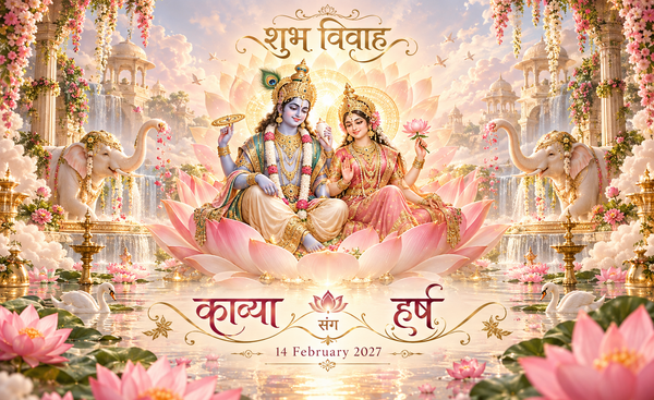 AP-005-11 Lakshmi Narayan pink lotus personalized wedding Antarpat