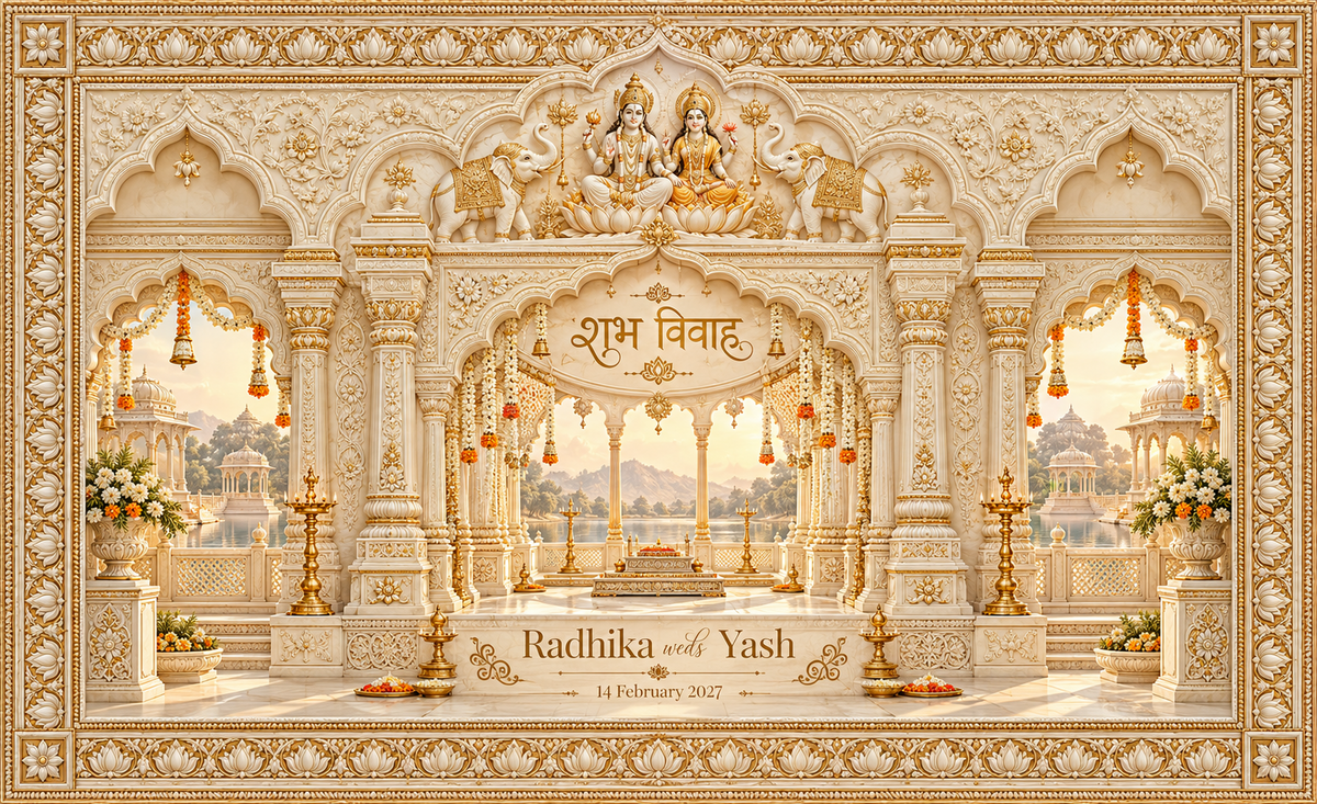 AP-005-5 Lakshmi Narayan ivory temple personalized wedding Antrapat