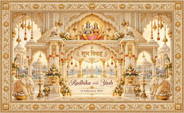 AP-005-6 Lakshmi Narayan ivory royal mandap personalized wedding Antrapat