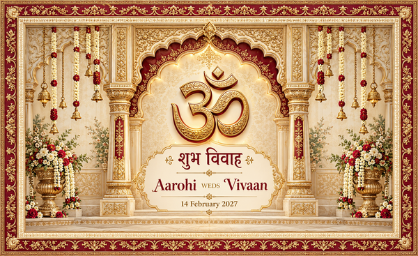 AP-008-1 original Om sacred symbol wedding Antarpat flat artwork