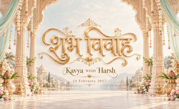 Ivory Sage Royal Shubh Vivah Gateway Personalized Wedding Antarpat flat artwork