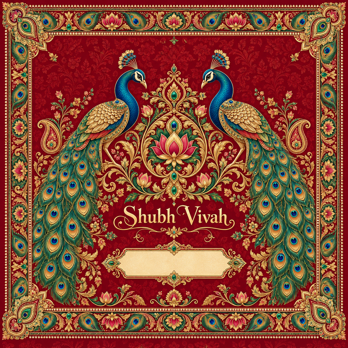 RUM-001-05 Royal Peacock Heritage Shubh Vivah Wedding Rumal original textile print artwork