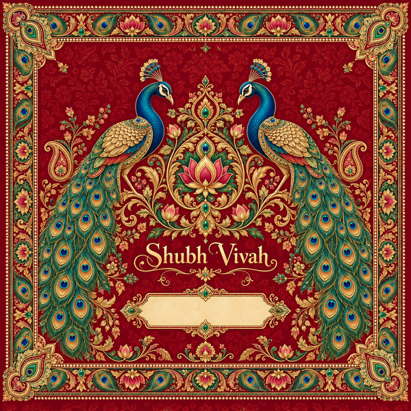 RUM-001-05 Royal Peacock Heritage Shubh Vivah Wedding Rumal original textile print artwork