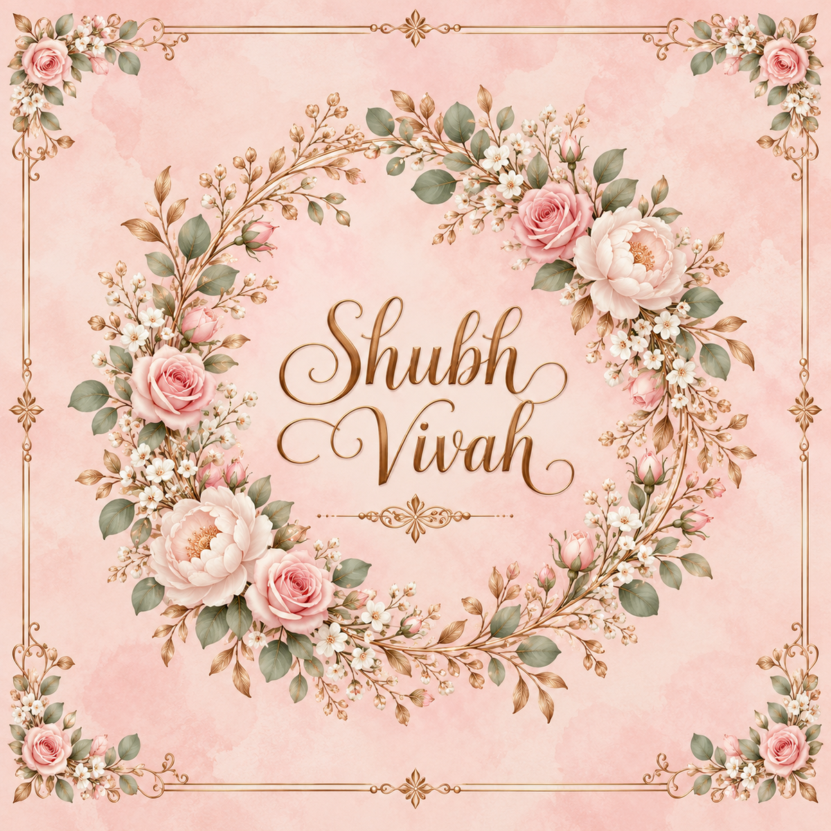 RUM-005-06 Blush Pink Rose Minimal Luxury Wedding Rumal original print artwork
