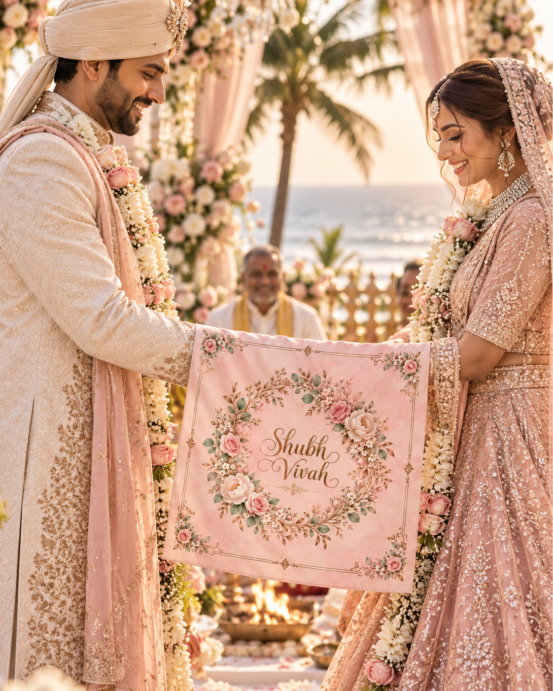 RUM-005-06 Blush Pink Rose Minimal Luxury Wedding Rumal wedding ceremony lifestyle visual