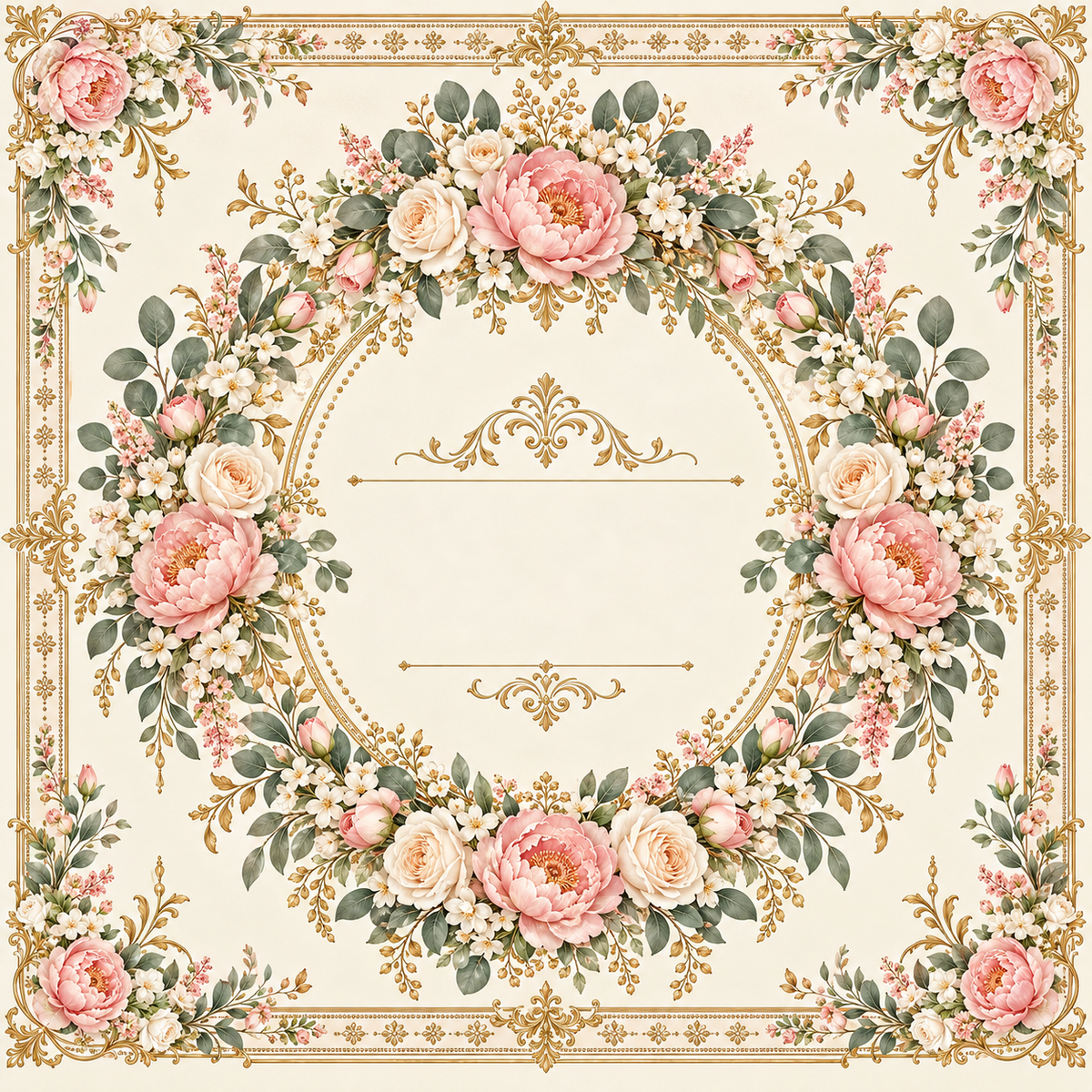 RUM-006-02 Ivory Blush Floral Customised Wedding Hastmelap Rumal flat original digital print design