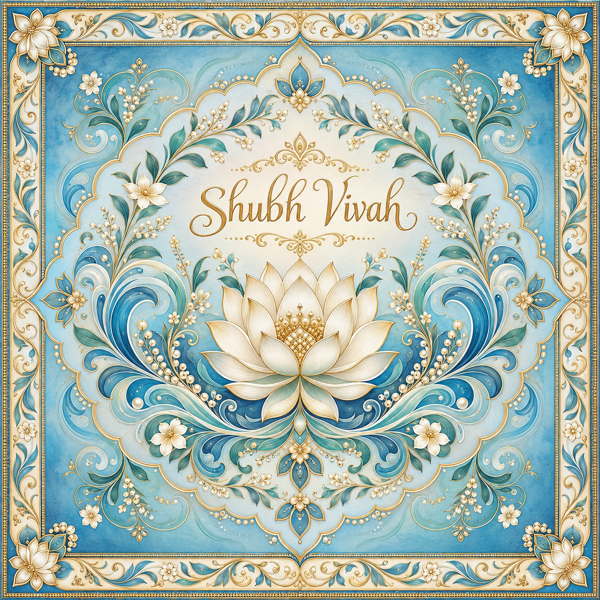 RUM-008-05 Ocean Blue Beach Wedding Match flat 20 x 20 inch Hastmelap Rumal print design