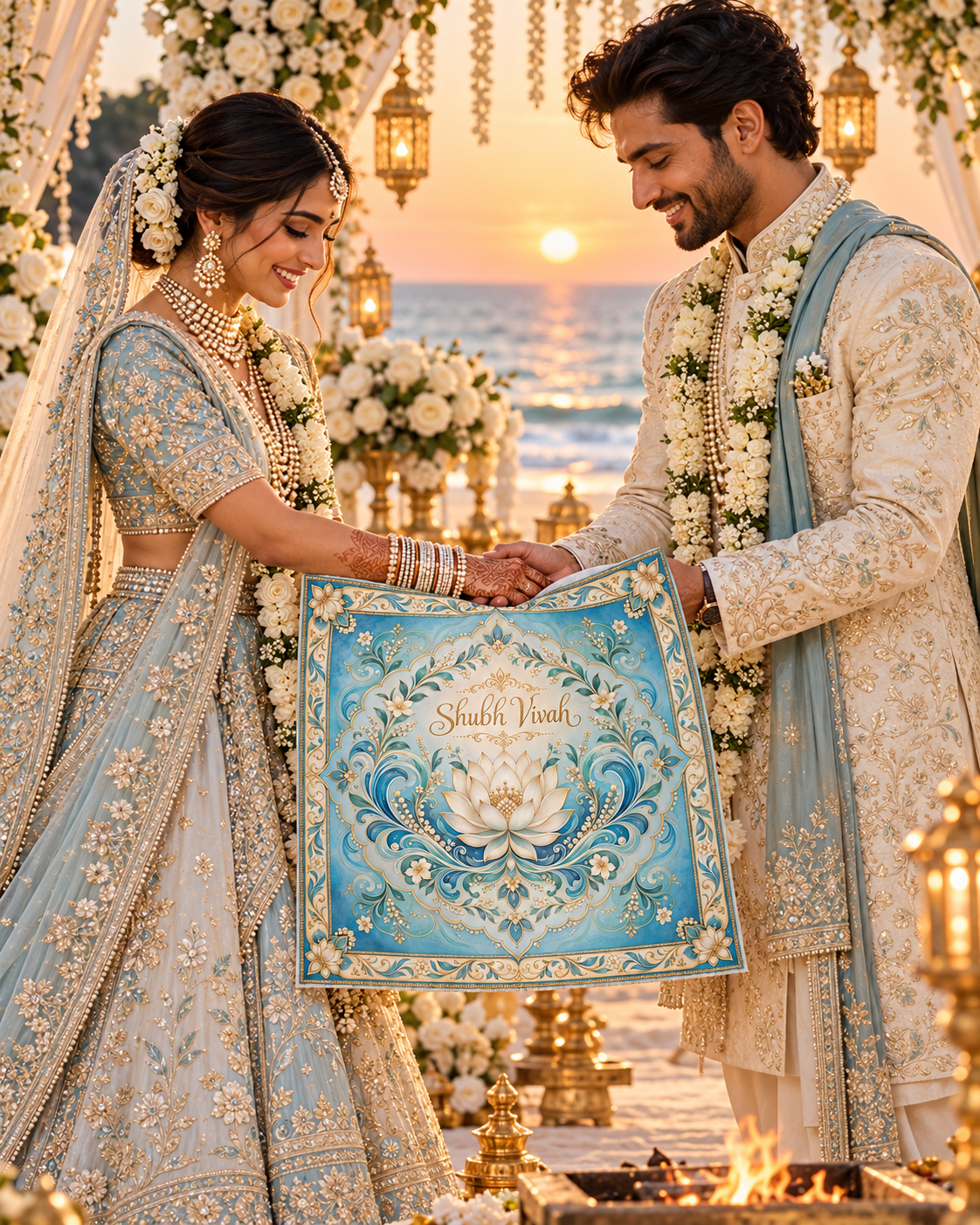 RUM-008-05 Ocean Blue Beach Wedding Match wedding ceremony Hastmelap Rumal visual