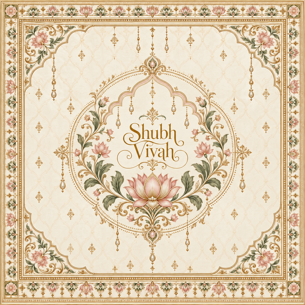 RUM-008-06 Bespoke Wedding Identity Couture flat 20 x 20 inch Hastmelap Rumal print design