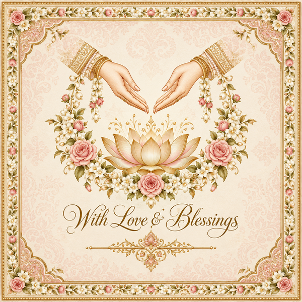 RUM-009-02 With Love & Blessings 20 x 20 inch square flat print design artwork