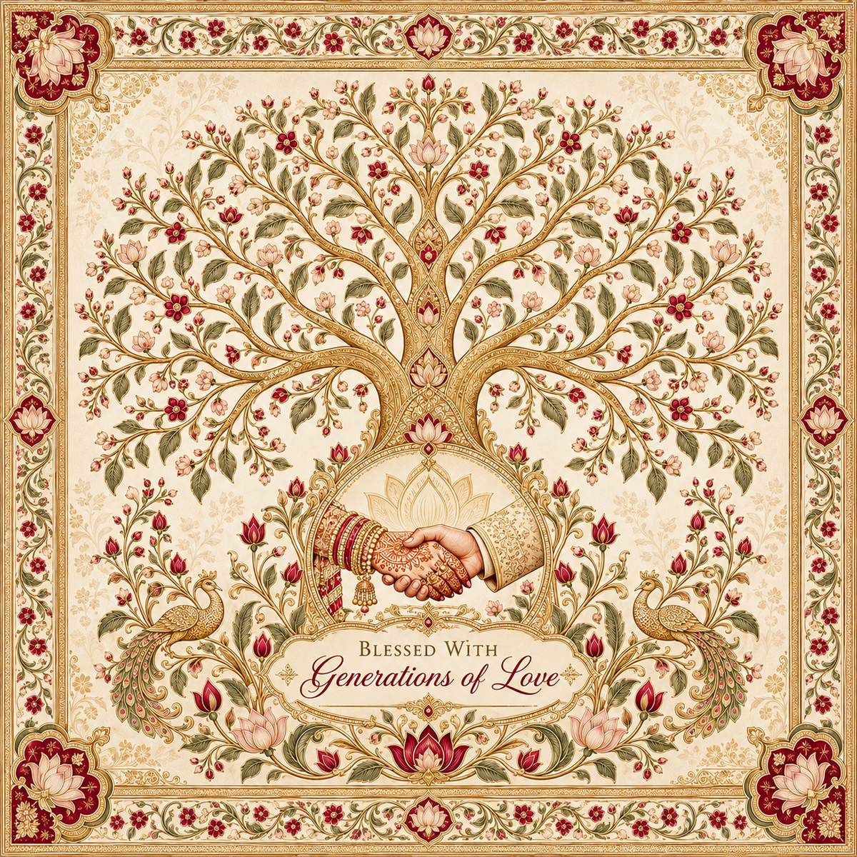 RUM-009-05 Blessed with Generations of Love 20 x 20 inch square flat print design artwork