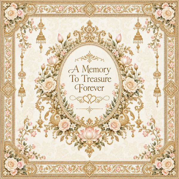 RUM-009-06 A Memory to Treasure Forever 20 x 20 inch square flat print design artwork