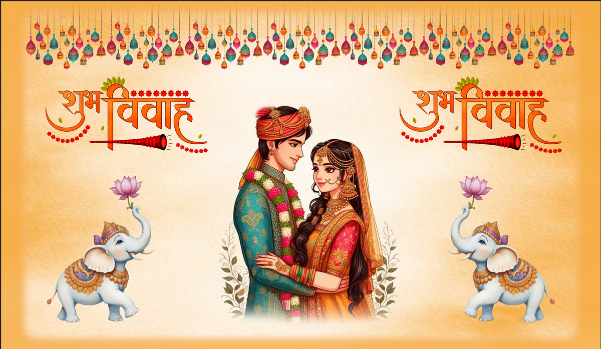 Royal Wedding Antarpat with Bride Groom & Elephant Theme (SE-AP-3)
