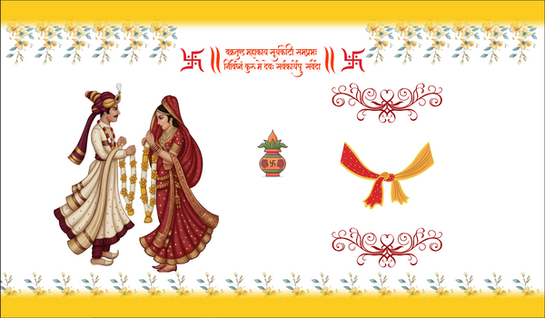 Elegant Couple Theme Shubh Vivah Antarpat for Wedding Ceremony (SE-AP-6)