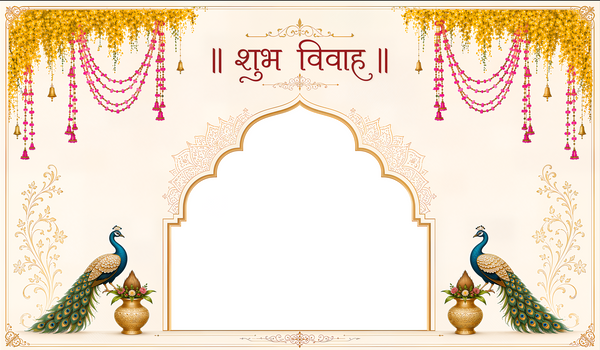 Peacock Arch Shubh Vivah Antarpat for Hindu Wedding Ceremony (SE-AP-18)