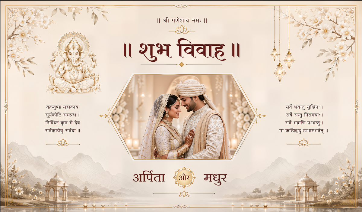 Spiritual Blessing Shubh Vivah Antarpat with Saint Artwork (SE-AP-49)