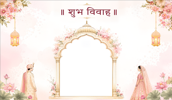 Pastel Floral Shubh Vivah Antarpat with Royal Arch Design (SE-AP-61)
