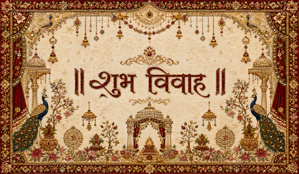 Royal Peacock Shubh Vivah Antarpat with Mandap &amp; Havan Theme (SE-AP-81)