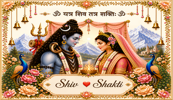 Shiv Shakti Shubh Vivah Antarpat with Peacock and Havan Ceremony Design (SE-AP-137)